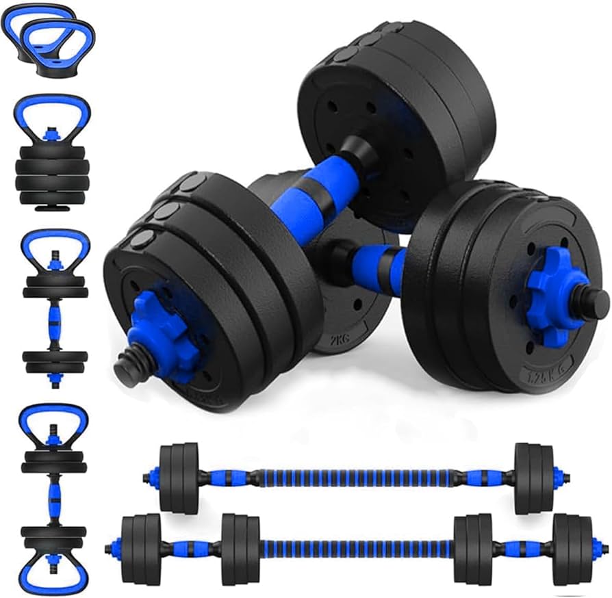 Kit Mancuernas 20KG 8 Discos +Manc. Rusa